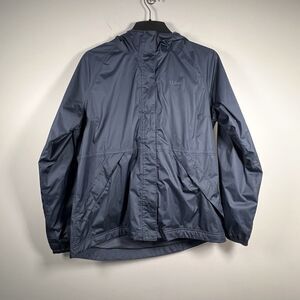 L.L. Bean Item ID 510331 Hooded Waterproof Windbreaker Jacket dark blue size L